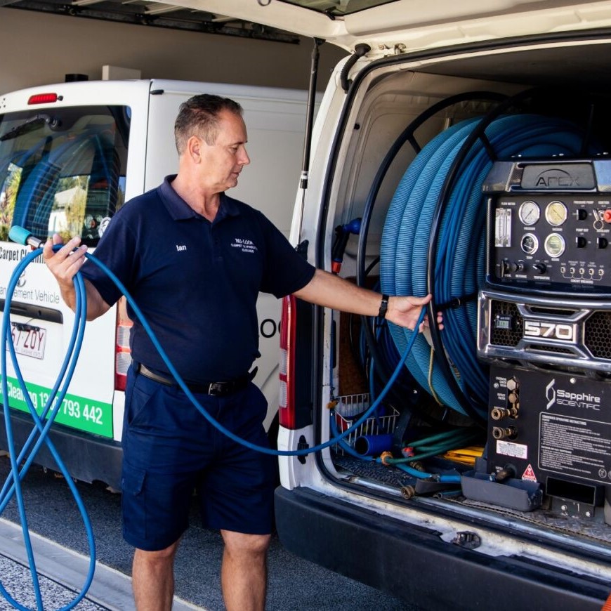 The Nu-Look van with truck-mounted cleaning equipment